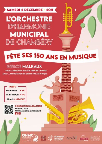 Affiche du concert de l'Orchestre d'harmonie municipal de Chambéry